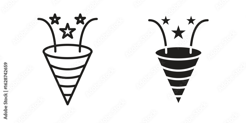 Fototapeta premium Congratulations icon. Sign design in outline and flat style for web