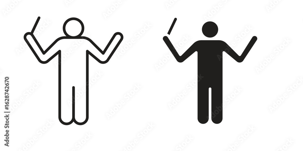 Obraz premium Conductor icon. Sign design in outline and flat style for web