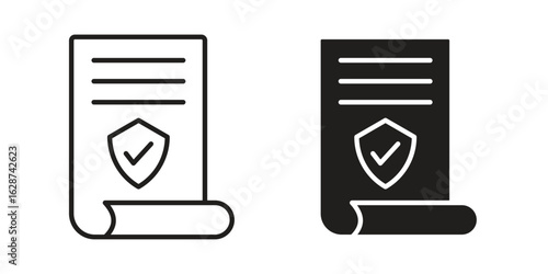 Consent icon. Sign design in outline and flat style for web
