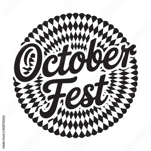 October Fest lettering within a circular geometric pattern typography calligraphy