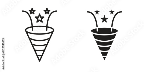 Congratulations icon. Sign design in outline and flat style for web