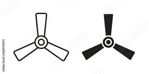 Ceiling fan icon. Sign design in outline and flat style for web