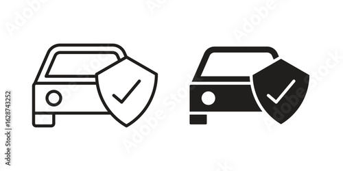 Car insurance icon. Sign design in outline and flat style for web