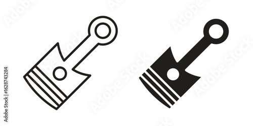 Car connecting rod icon. Sign design in outline and flat style for web