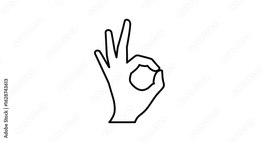 Fototapeta premium Hand gesture showing OK, perfect, good