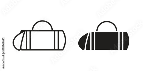 Barrel handbag icon. Sign design in outline and flat style for web