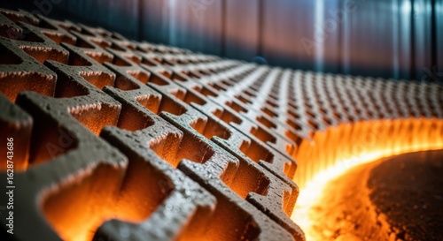 Thermal storage tank lining featuring interlocking refractory cells designed to resist chemical degradation from molten salts in energy systems.