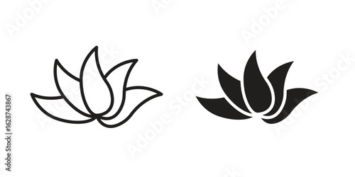 Aloe vera icon. Sign design in outline and flat style for web