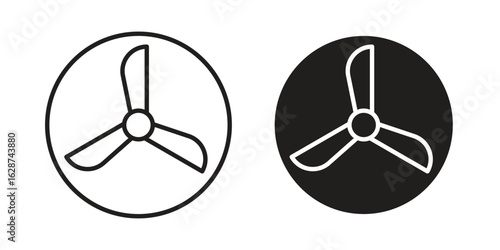 Airscrew icon. Sign design in outline and flat style for web