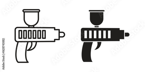 Airbrush icon. Sign design in outline and flat style for web