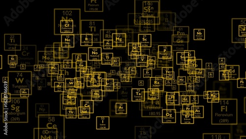 Periodic table background illustration, Periodic table of the Elements - Chemistry, Background of the chemical elements of the periodic table.