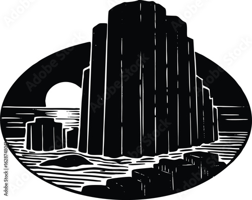 Silhouette of Basalt Sea Columns by Ocean View