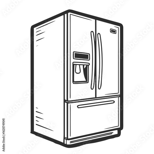 black and white refrigerator