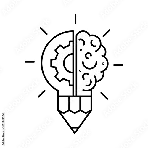 Creativity Icon. Lightbulb, Innovative Ideas, Problem-Solving, and Inspiration. Outline Vector Icon. Editable Stroke.