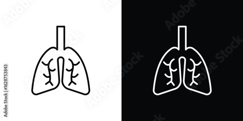 Asthma icon for app. Thin line signs.