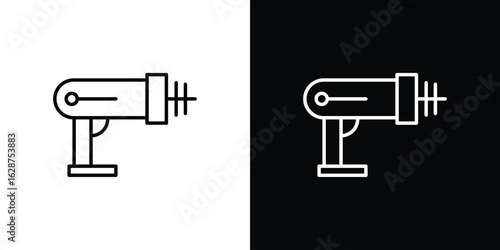 Laser gun icon for app. Thin line signs.