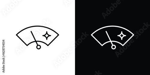 Wiper icon for app. Thin line signs.