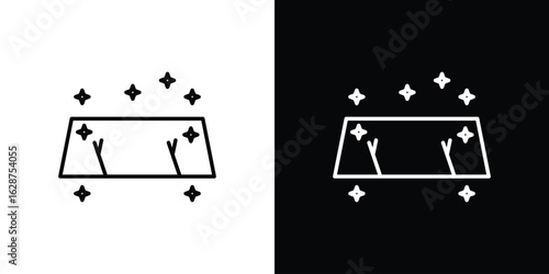 Windscreen icon for app. Thin line signs.