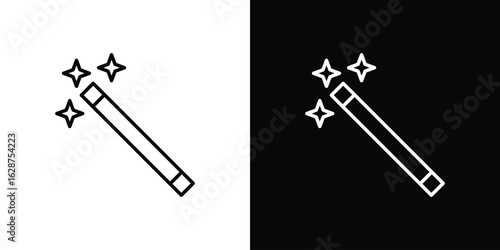 Wand icon for app. Thin line signs.