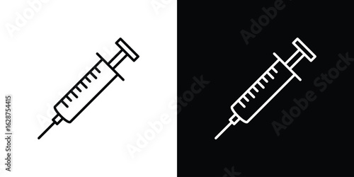 Vaccination icon for app. Thin line signs.