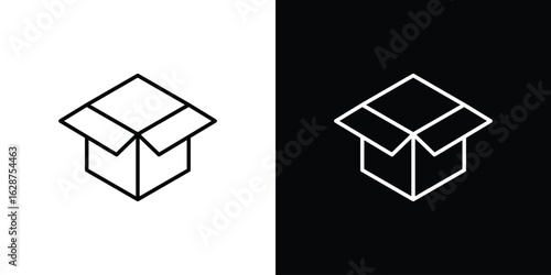 Unpacking icon for app. Thin line signs.