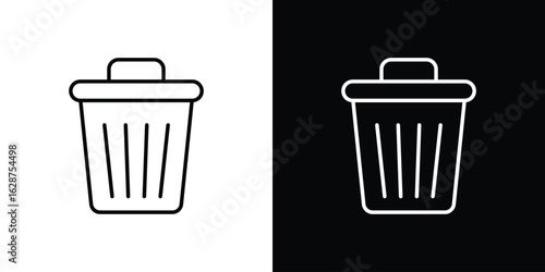 Uninstall icon for app. Thin line signs.