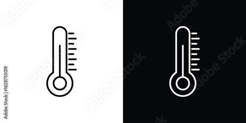 Thermometer icon for app. Thin line signs.