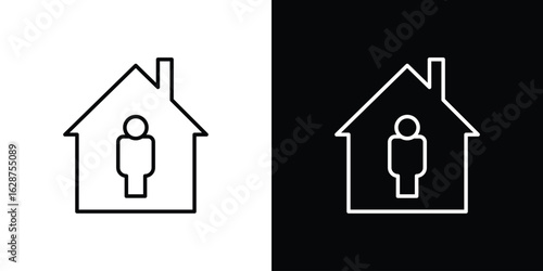 Tenant icon for app. Thin line signs.