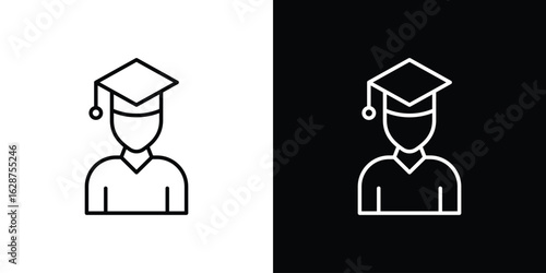 Student icon for app. Thin line signs.