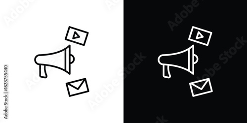 Social campaign icon for app. Thin line signs.