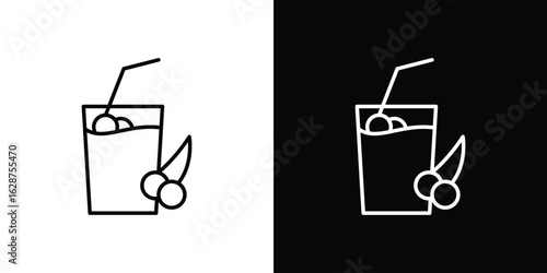 Smoothies icon for app. Thin line signs.