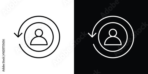 Scrum master icon for app. Thin line signs.