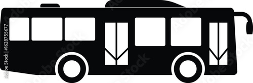 Bus icon side . Black silhouette. Side view. icon simple flat graphic illustration. Isolated vector on a white background.
