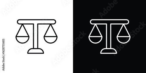 Scale icon for app. Thin line signs.