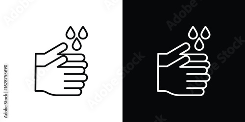 Sanitize hands icon for app. Thin line signs.