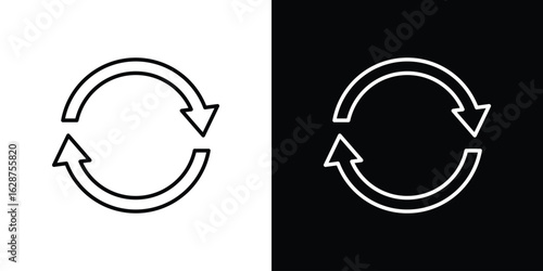 Recurring icon for app. Thin line signs.