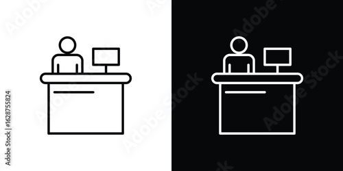 Reception icon for app. Thin line signs.