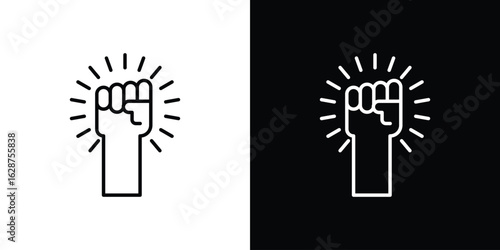 Rebellion icon for app. Thin line signs.