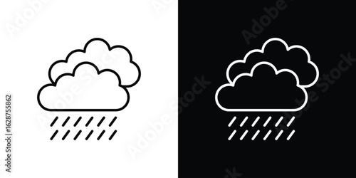 Raining icon for app. Thin line signs.
