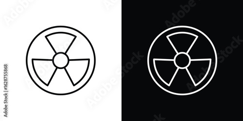 Radioactive icon for app. Thin line signs.