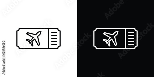 Plane Ticket icon for app. Thin line signs.