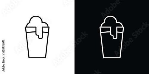 Pint of beer icon for app. Thin line signs.