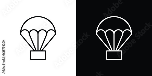 Parachute icon for app. Thin line signs.