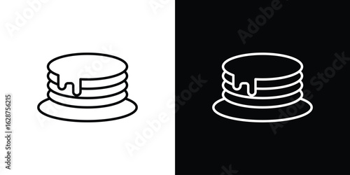 Pancake icon for app. Thin line signs.