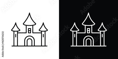 Palace icon for app. Thin line signs.