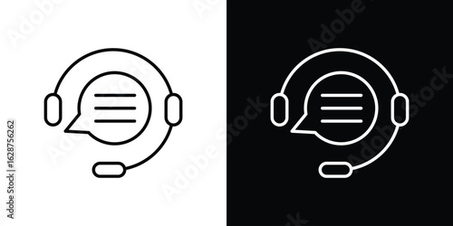 Online support icon for app. Thin line signs.