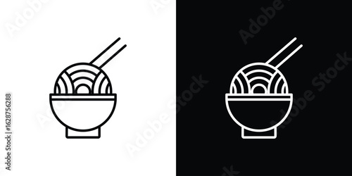 Noodles icon for app. Thin line signs.