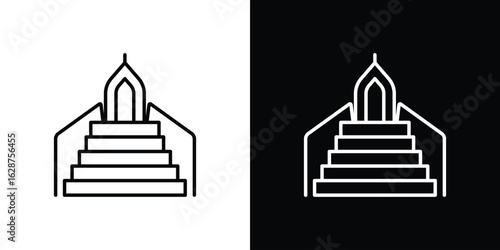 Minbar icon for app. Thin line signs.