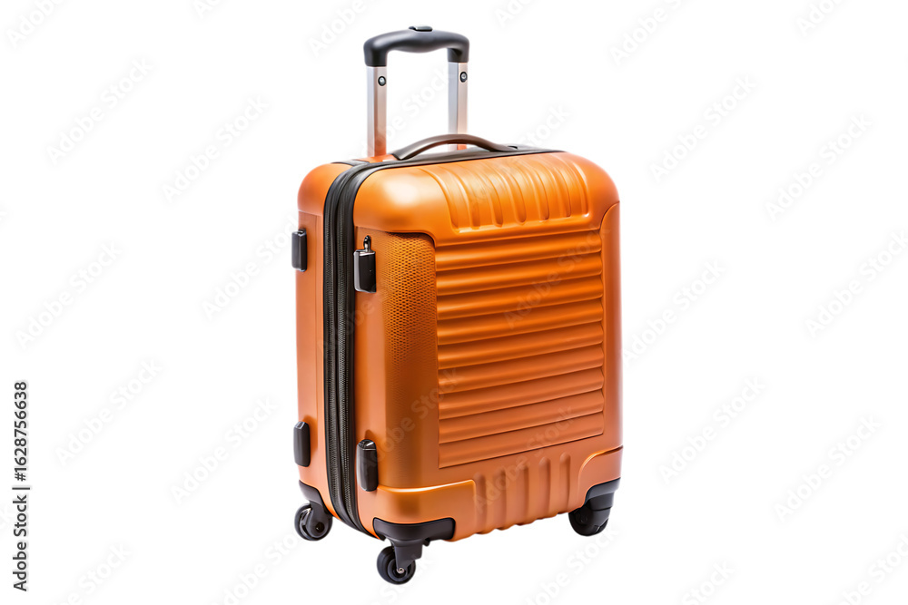 Orange Carry-On Suitcase – Isolated on White Background – PNG – GENERATIVE AI Orange Carry-On Suitcase – Isolated on White Background – PNG – GENERATIVE AI
