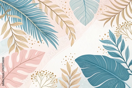 tropical leaves background	
